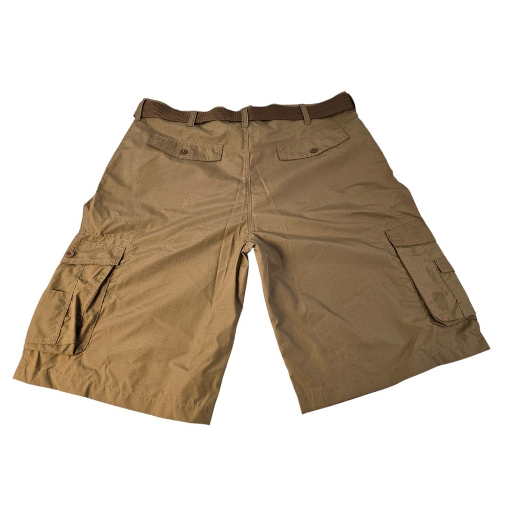 Chams Mens Brown Ripstop Cargo Shorts Size 44 With Belt Outdoor Hiking Casual