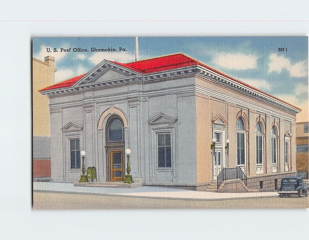 Postcard US Post Office Shamokin Pennsylvania USA