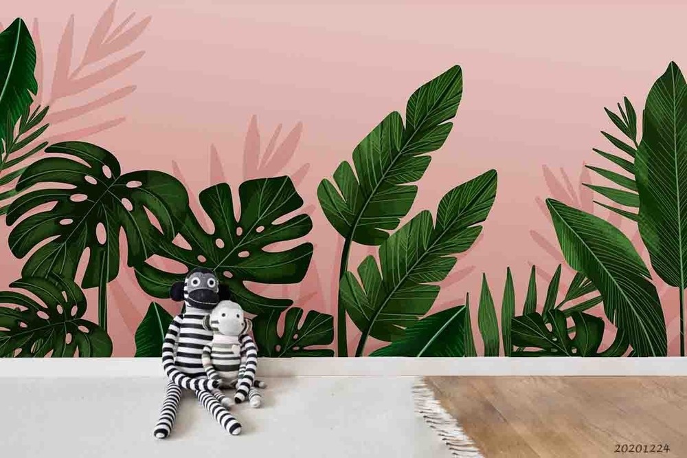 3D Green Tropical Plants Leaves Wall Murals Wallpaper Murals Wall Sticker