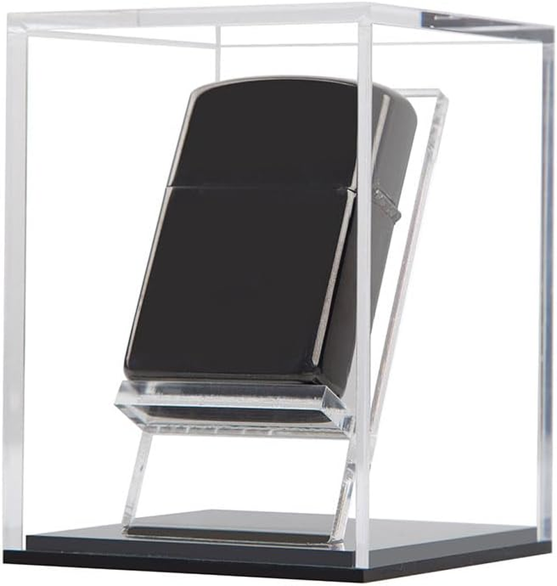 Clear Acrylic Zippo Lighter Display Case with Stand for Protection
