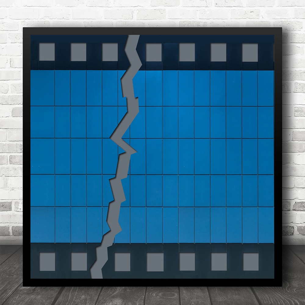 Wall Cinema Broken Blue Zoetermeer Crack Rupture Square Wall Art Print