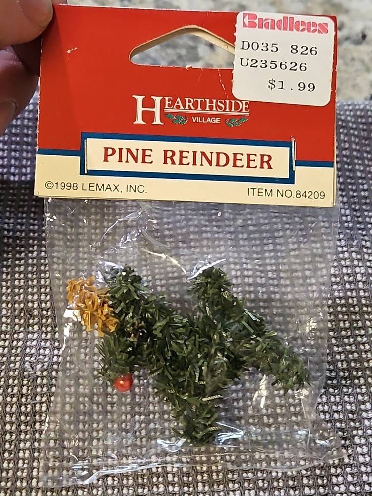 Hearthside Lemax Pine Reindeer Christmas Village Accent Rare 1998 Vintage NEW !!-image