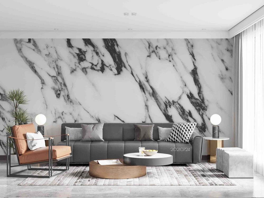 3D Gray White Texture Marble Wall Murals Wallpaper Murals Wall Sticker 5