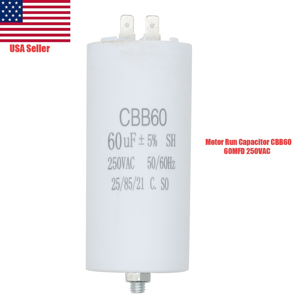 60MFD Motor Run Capacitor 250VAC 250V AC 60MFD CBB60 W/Fix Stud 25/85/21