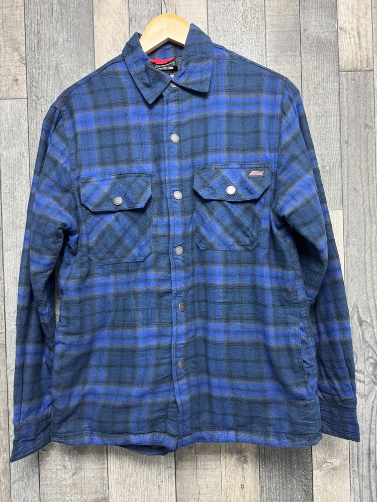 Dickies Men's Quilted Padded Flannel Shacket Workwear Check Size S #A