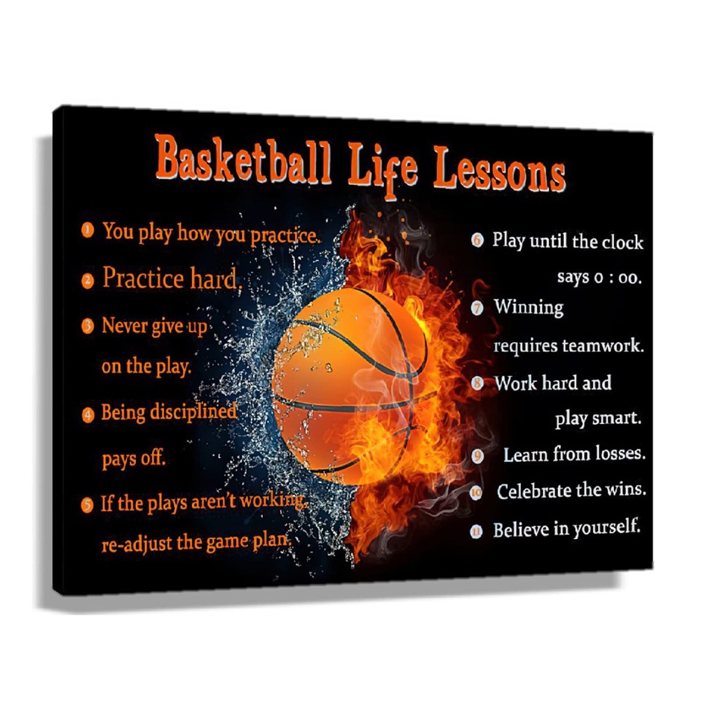 Basketball Motivational Poster Art Prints Positive Quotes Wall Decor Modern I...