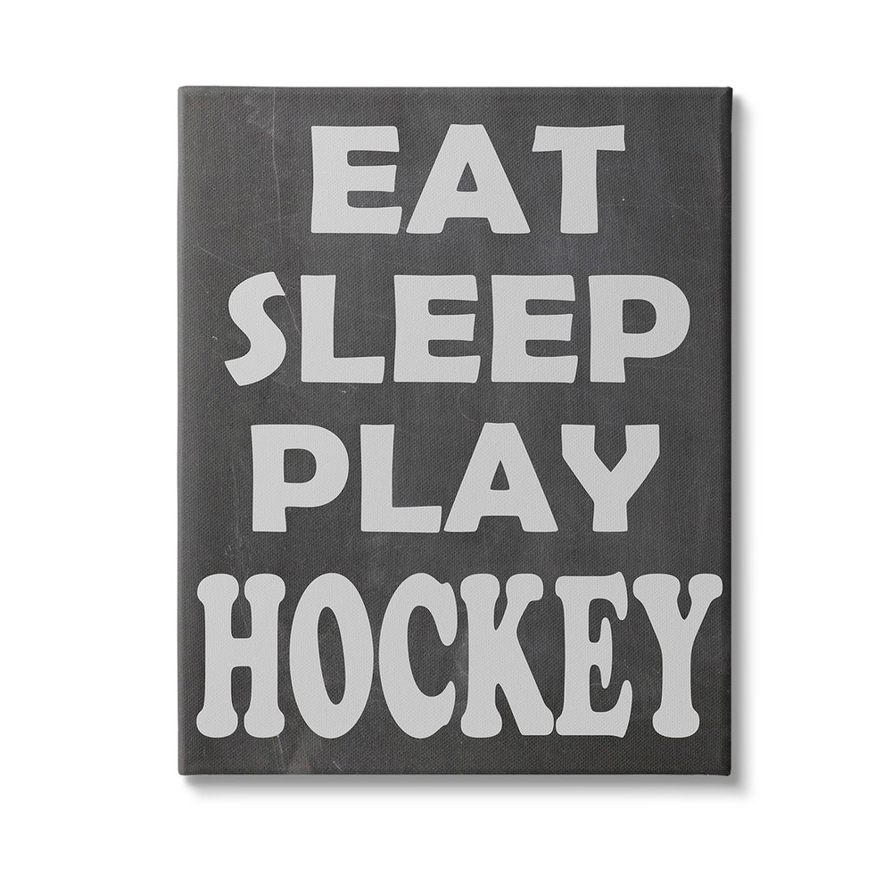 Eat Sleep Play Hockey Canvas Wall Art by Olivia Jean