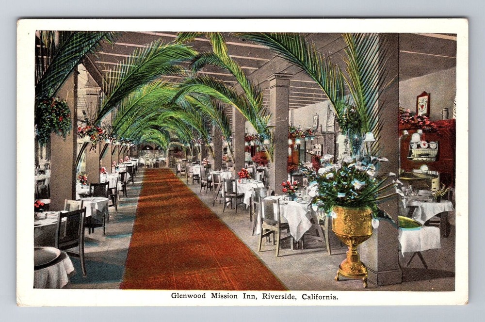 Riverside CA-California, Glenwood Mission Inn, Advertising, Vintage Postcard