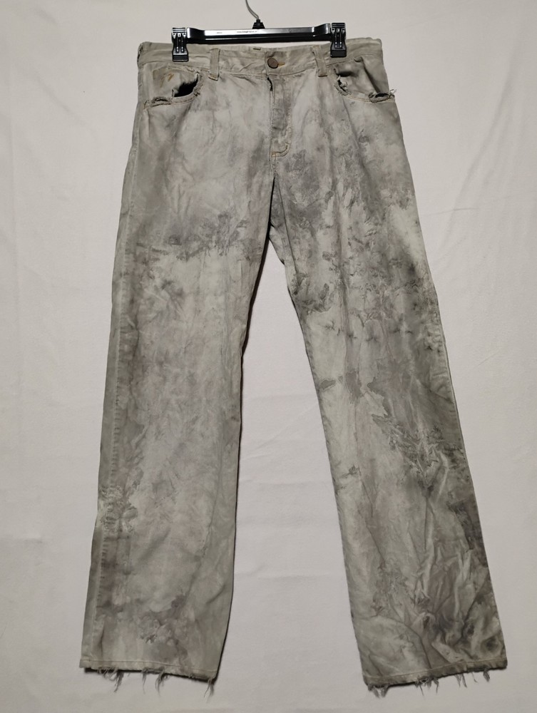 Vintage Mavi Jeans Mens 33 Acid Grey Grunge Punk Y2K Skater Distressed Hip Hop