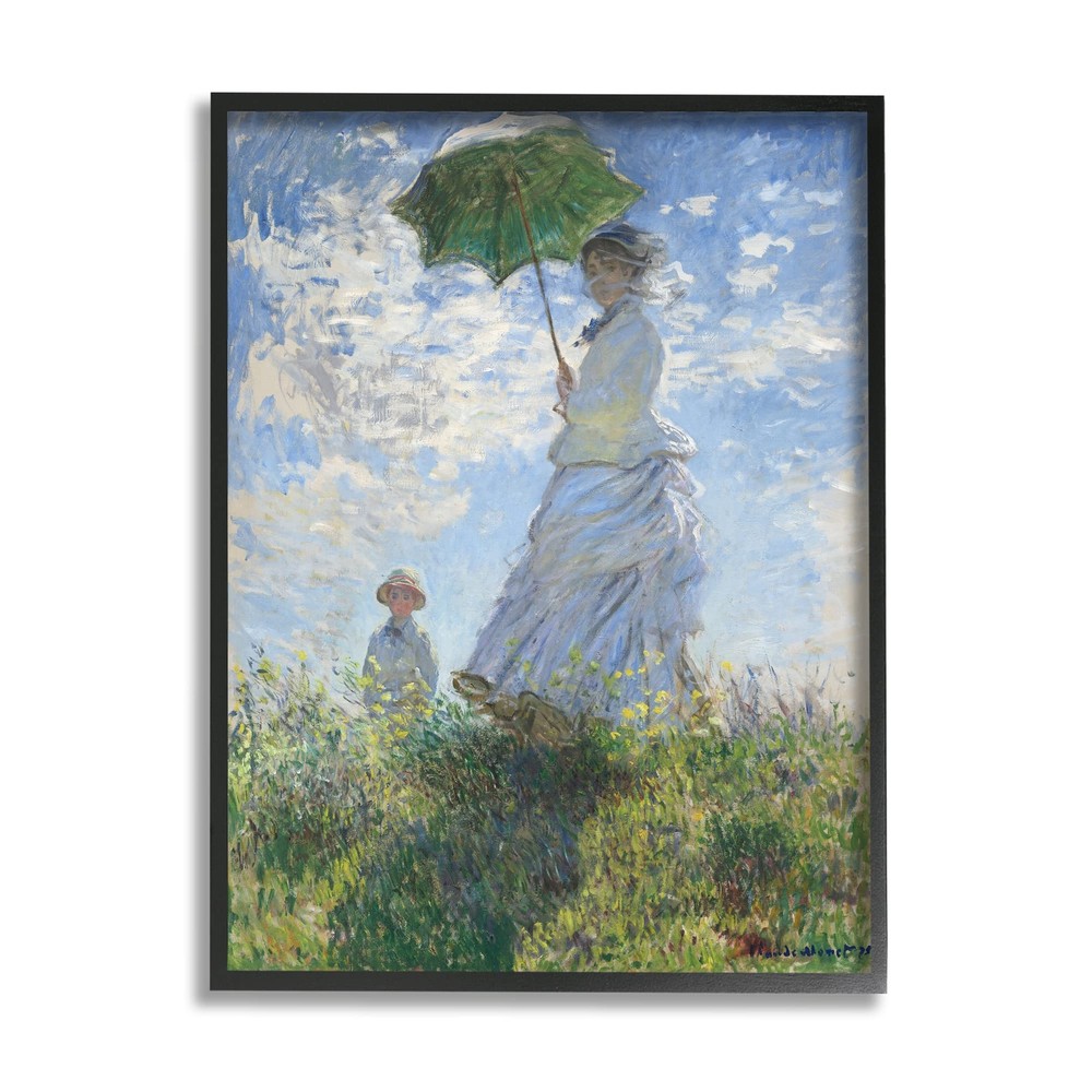 Woman with a Parasol Classic Claude Monet Painting Framed Wall Art, Design By...
