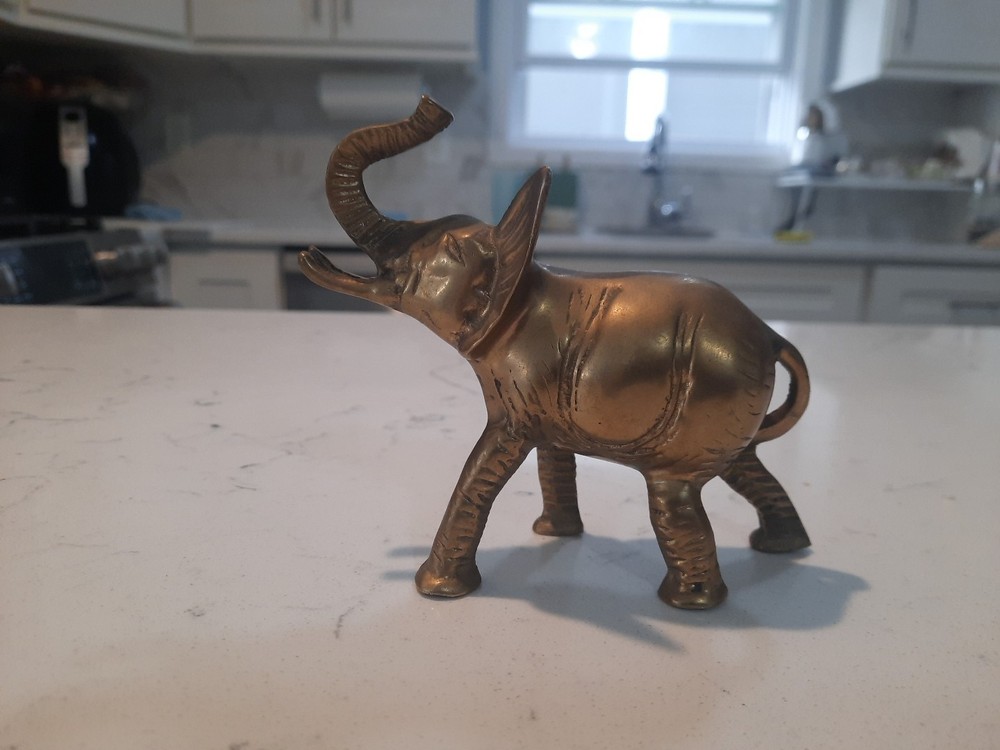 Vintage Brass Elephant Figurine 