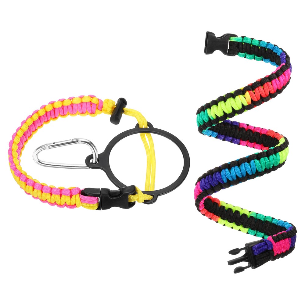 Paracord Handle, Water Bottle Handle Strap, Pink/Yellow