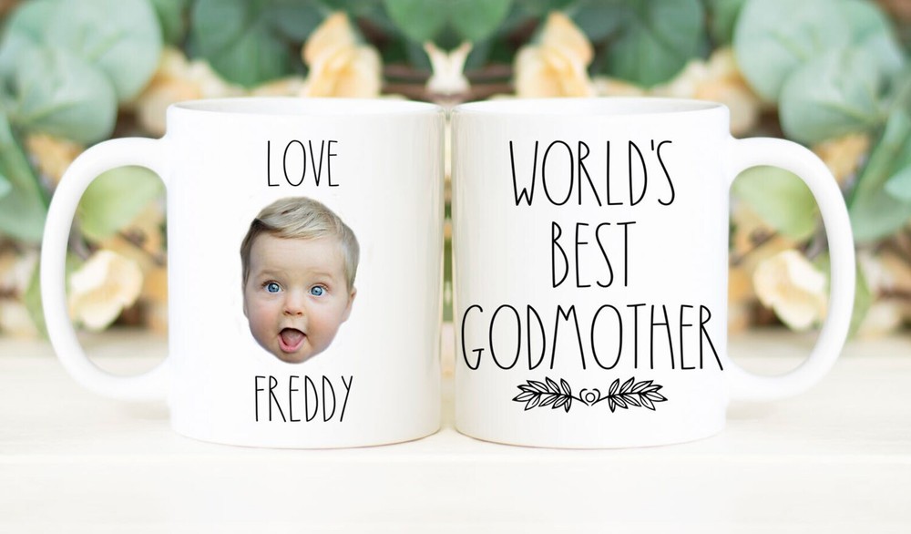 World's Best Godmother Coffee Mug Custom Face Mug Personalized With Photo Of