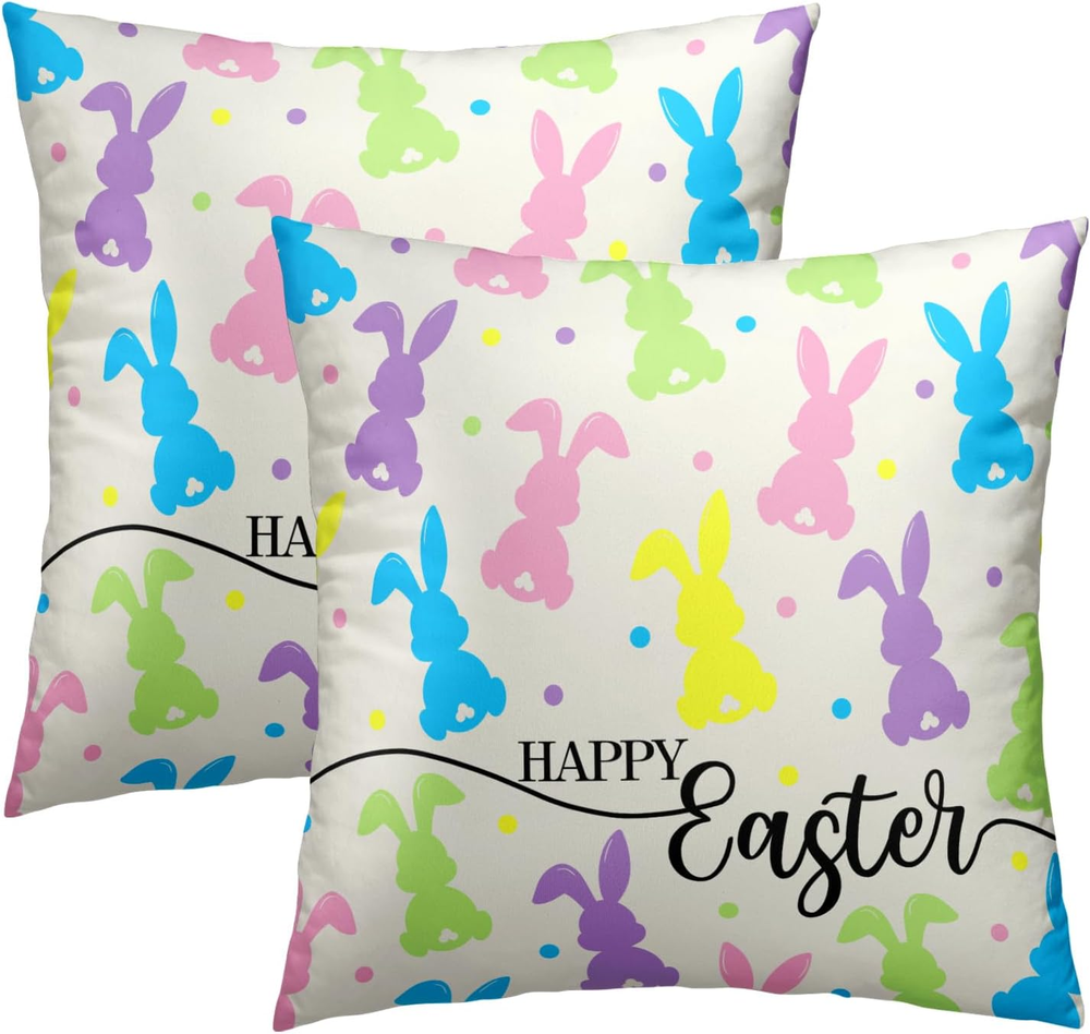 Easter Spring Holiday 18x18 Inch Decorative Throw Pillow Set of 2