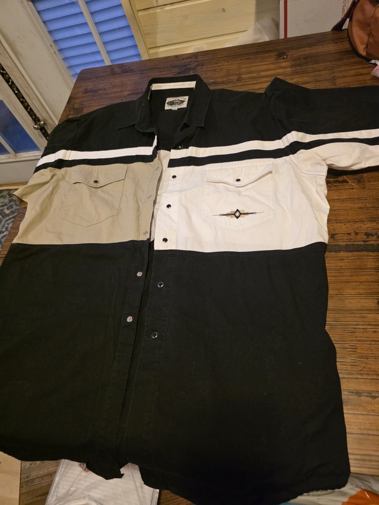 Cumberland Outfitters Men's XL Colorblock Long Sleeve Button-Up Shirt Pockets
