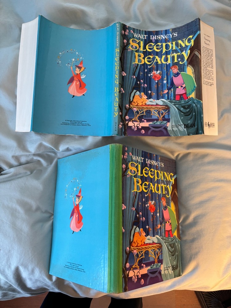 Disney Sleeping Beauty movie tie-in artwork DJ &  VG+ UK Dean and Son oversize