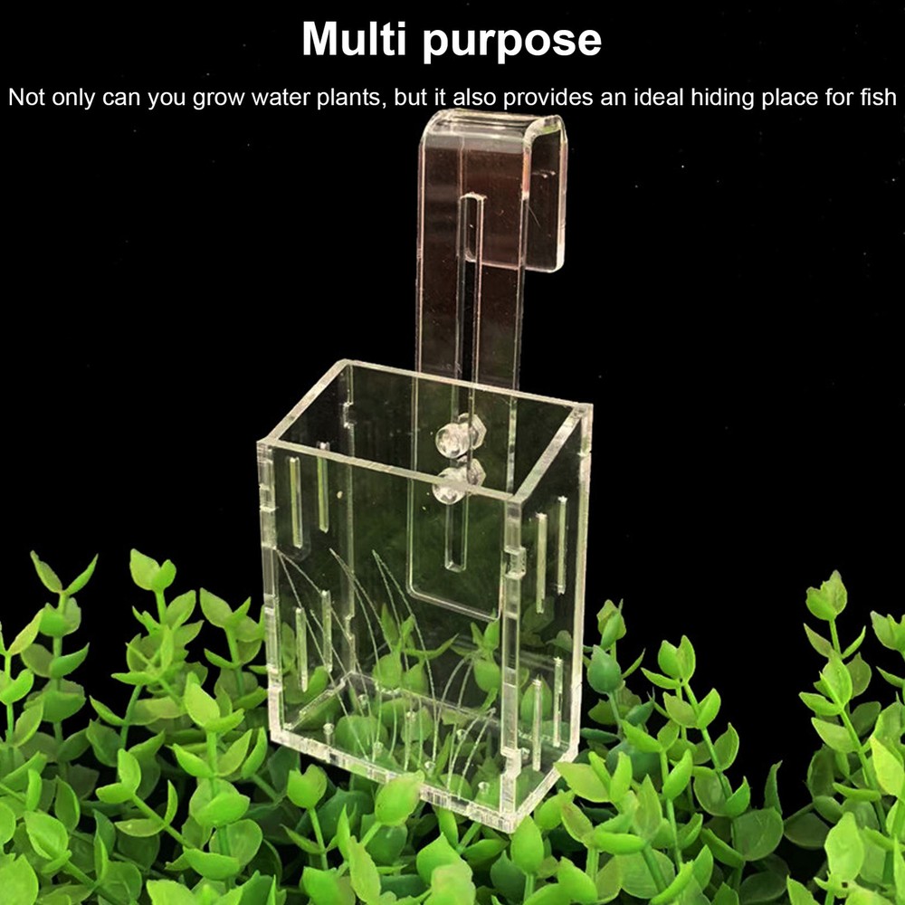 Aquarium  Planter Transparent Acrylic Fish Tank Hanging Water Plants