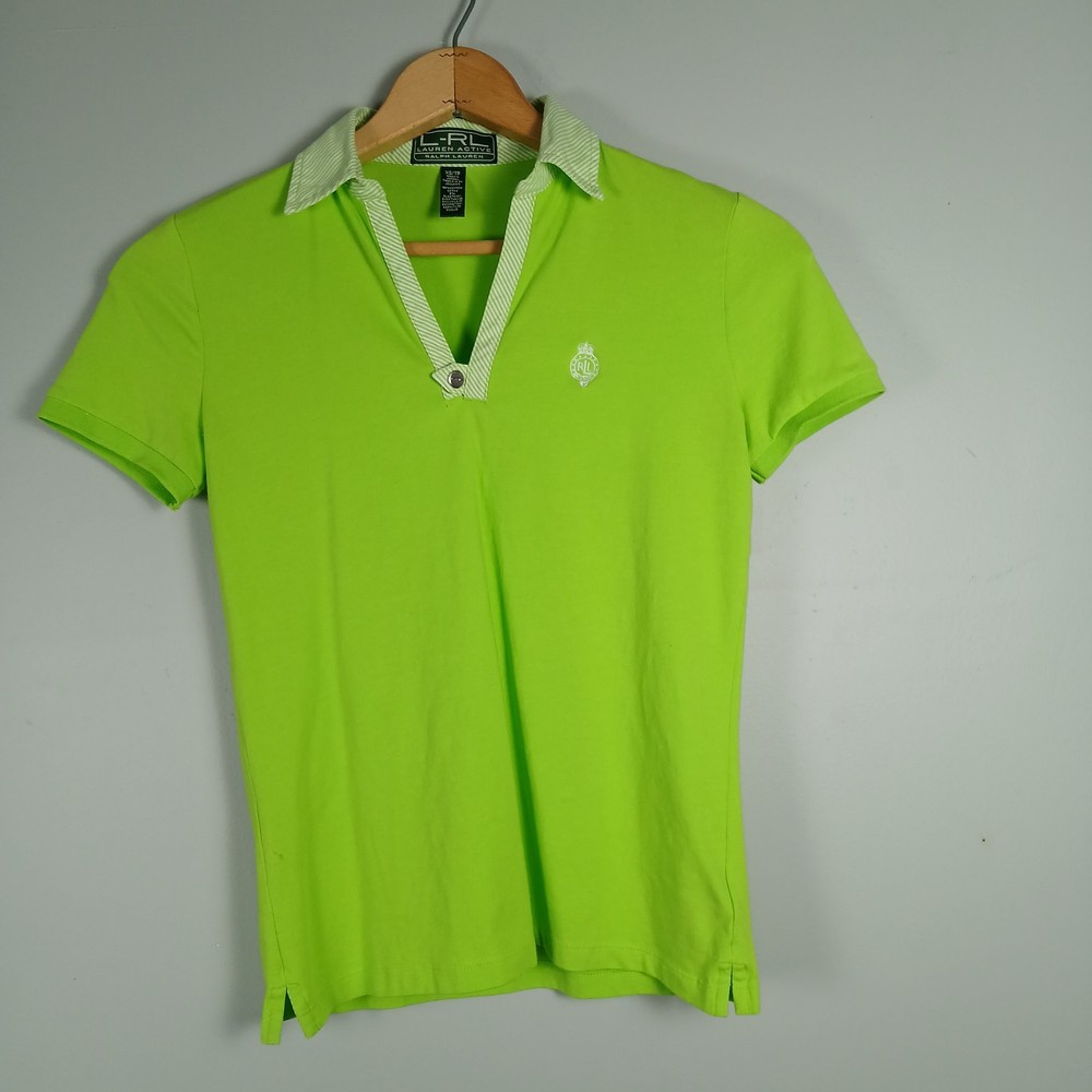 Lauren Ralph Lauren Polo Shirt Women's Size Large Neon Yellow Golf