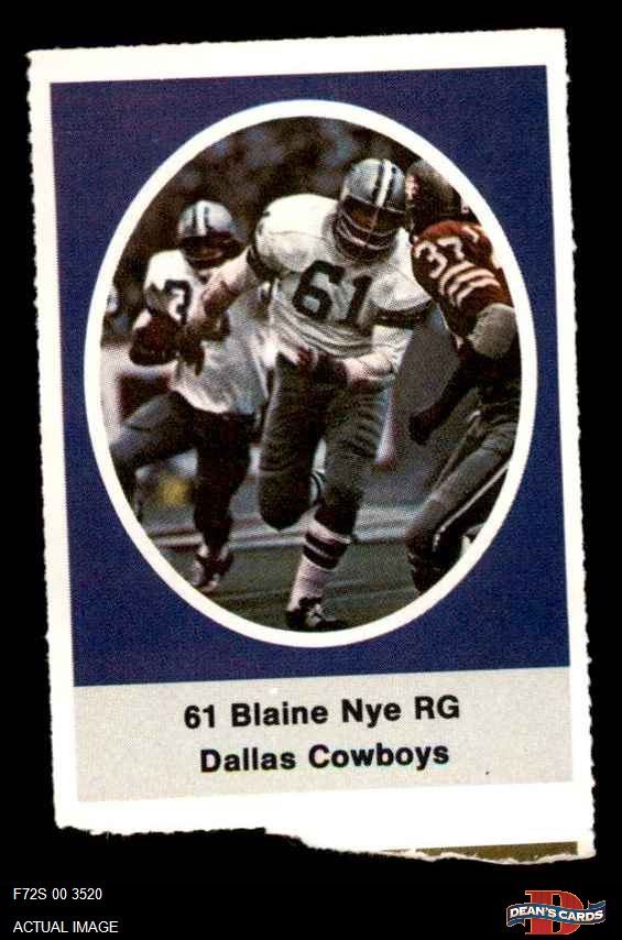 1972 Sunoco Stamps Blaine Nye Cowboys Stanford 6 - EX/MT