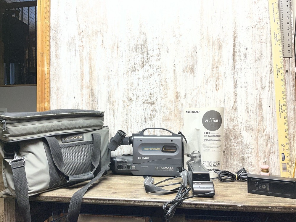 Vintage Sharp Slim Camcorder Zoom VHS Model VL-L50U Tested Working Read Desc