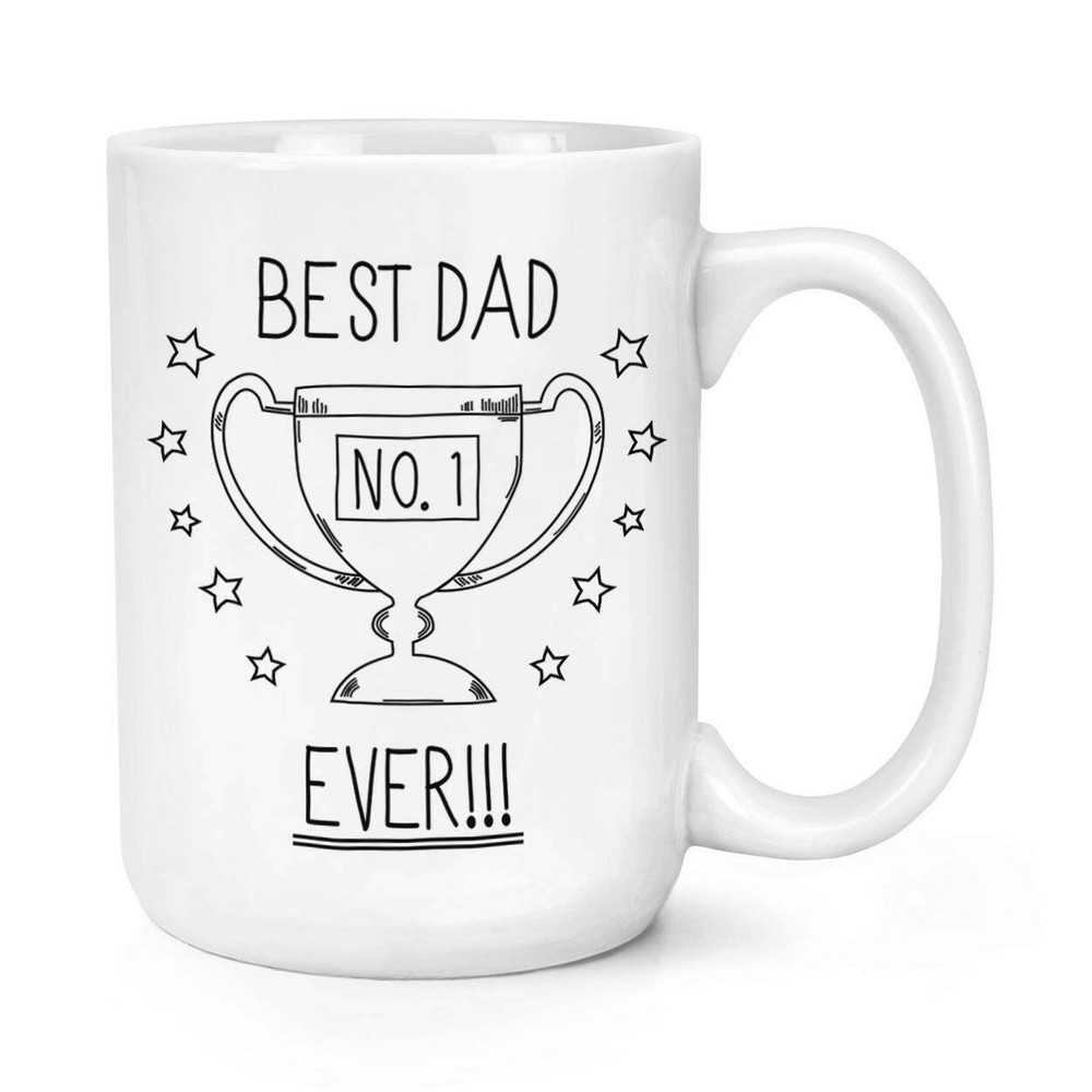 Best Dad Ever No.1 Coffee Mug – Large Ceramic Cup for Father’s Day Gift