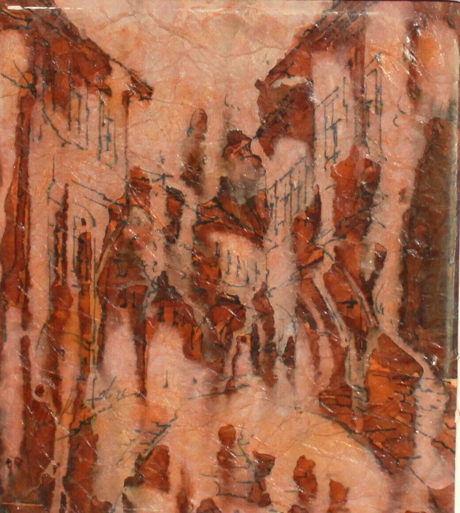 Vintage impressionist watercolor painting landscape