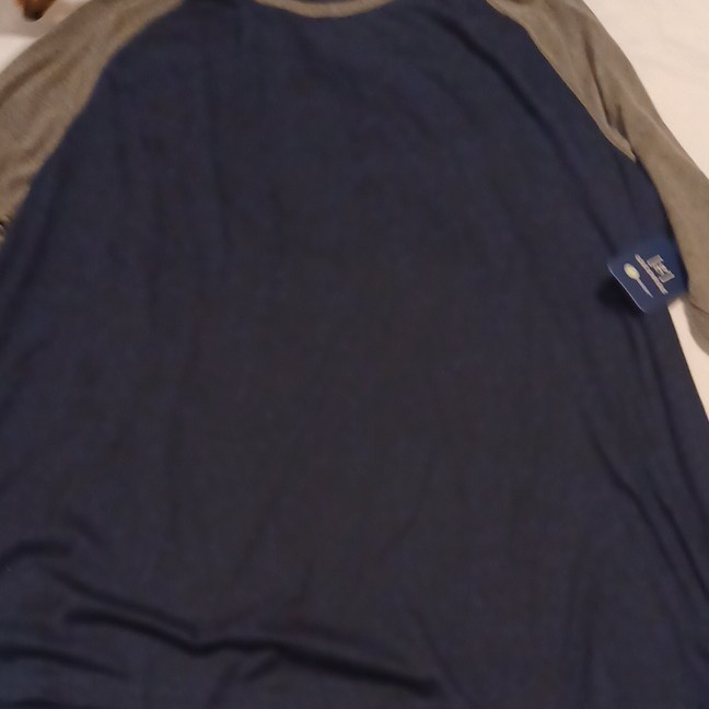 L.L.Bean Men's Big & Tall 3XL Long Sleeve Raglan T-Shirt Blue Gray Cotton Blend
