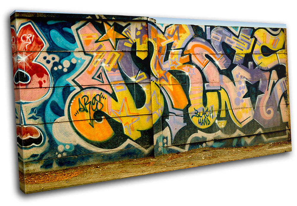 Abstract Urban Graffiti SINGLE CANVAS WALL ART Picture Print VA-image