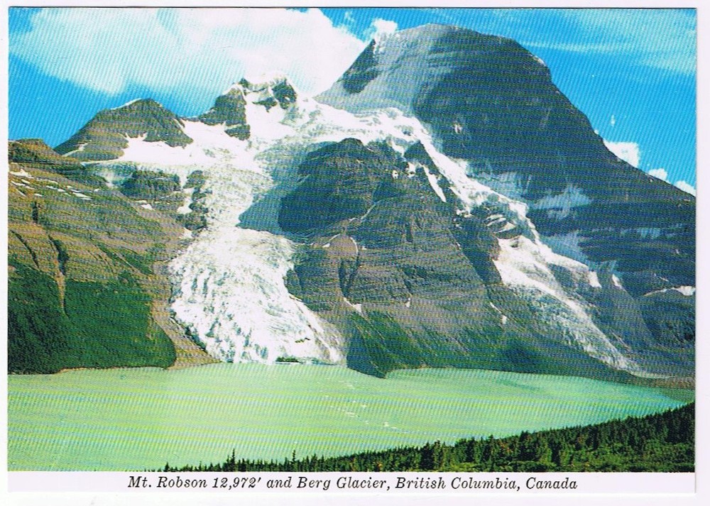 Postcard Mt Robson & Berg Glacier Canadian Rockies British Columbia