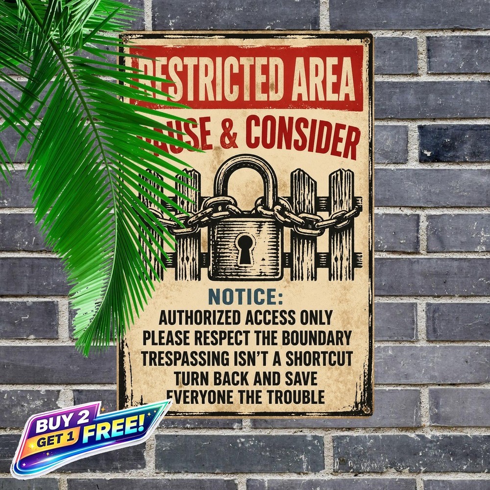 Funny No Trespassing Metal Sign Private Property Warning Tin Plaque 8x12