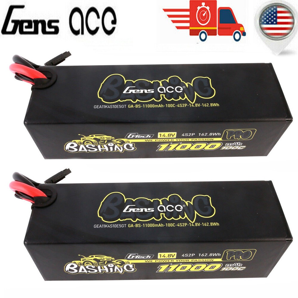 2X Gens Ace Bashing G-Tech 11000mah 14.8V 100C 4S Lipo Battery EC5 For ARRMA Car-image
