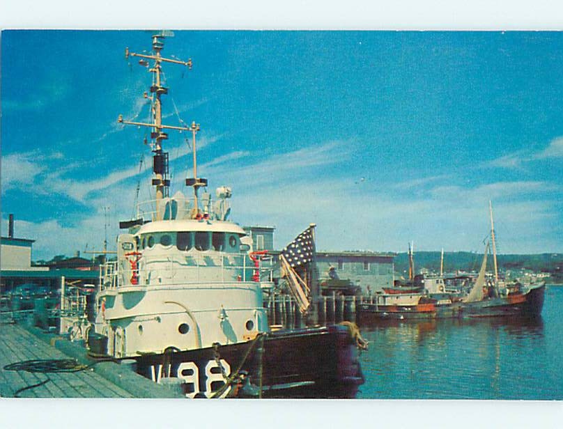 Unused Pre-1980 COAST GUARD BOAT & DOCK SCENE Rockland Maine ME 60k cards q8570