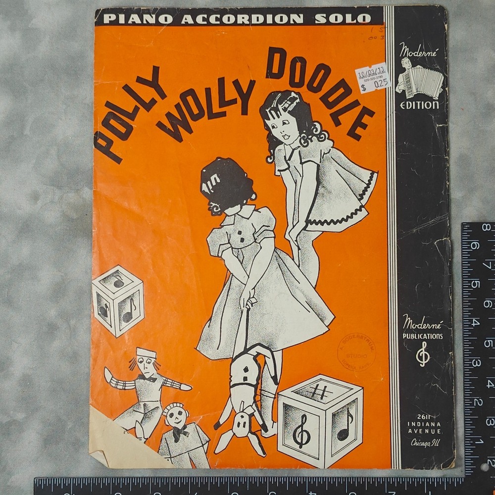 1936 Polly Wolly Doodle Piano Accordion Solo Sheet Music Paul Miners Moderne Pub