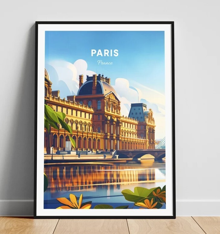 Paris travel print - France wall art, Paris poster, France print, Personalized