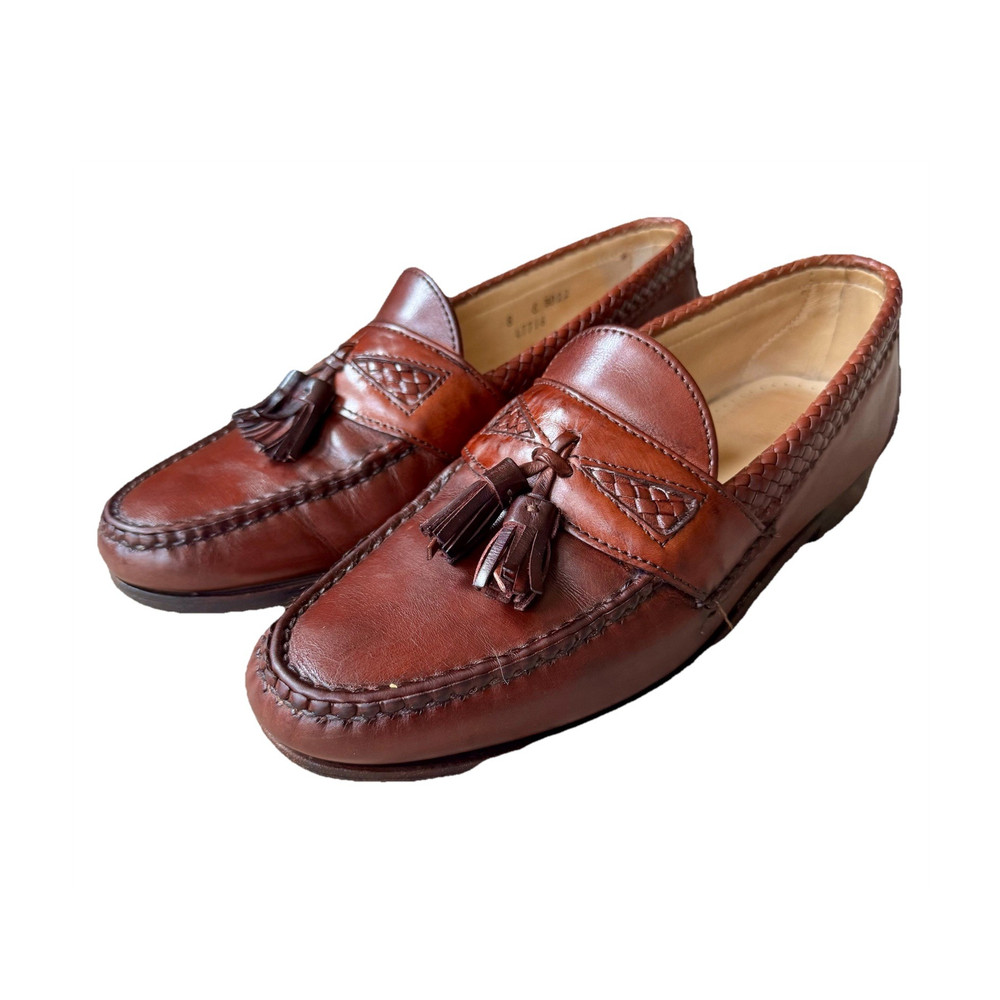 Allen Edmonds Men's Brown Leather Tassel Loafer Dress Shoes Slip-On US 8