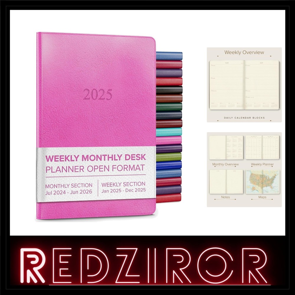 Elegant Leather-Bound 2025 Acadia Hope Desk Calendar - 8 x 5.5 Inches-image