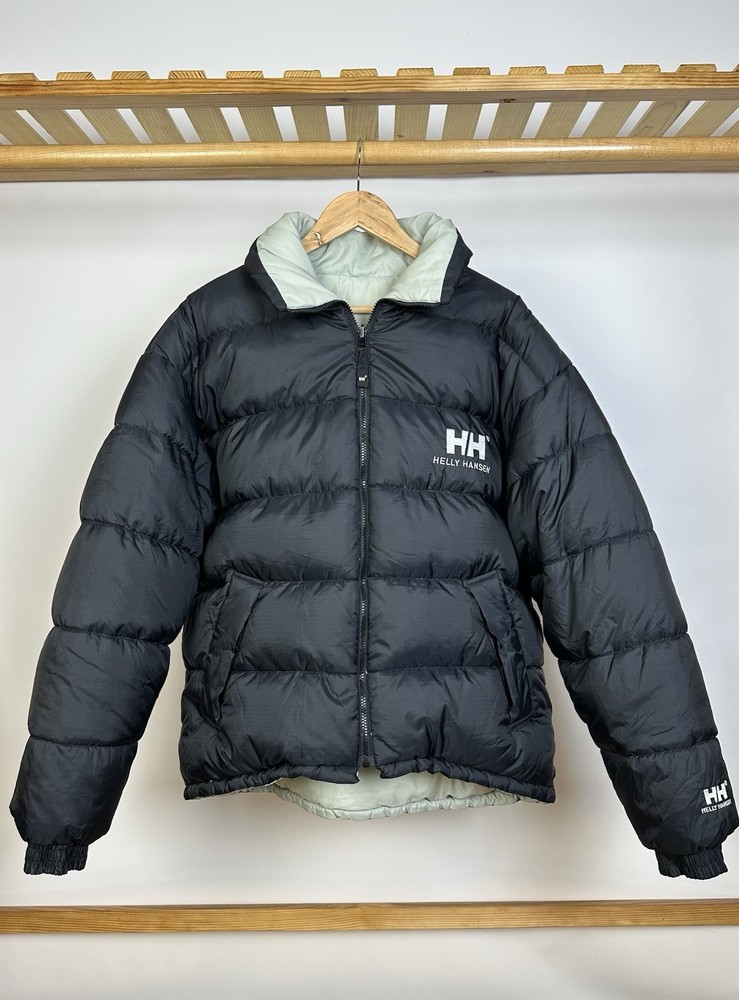 Vintage 90`s Puffer Down Jacket Helly Hansen Reversible Double-Sided Sz XL