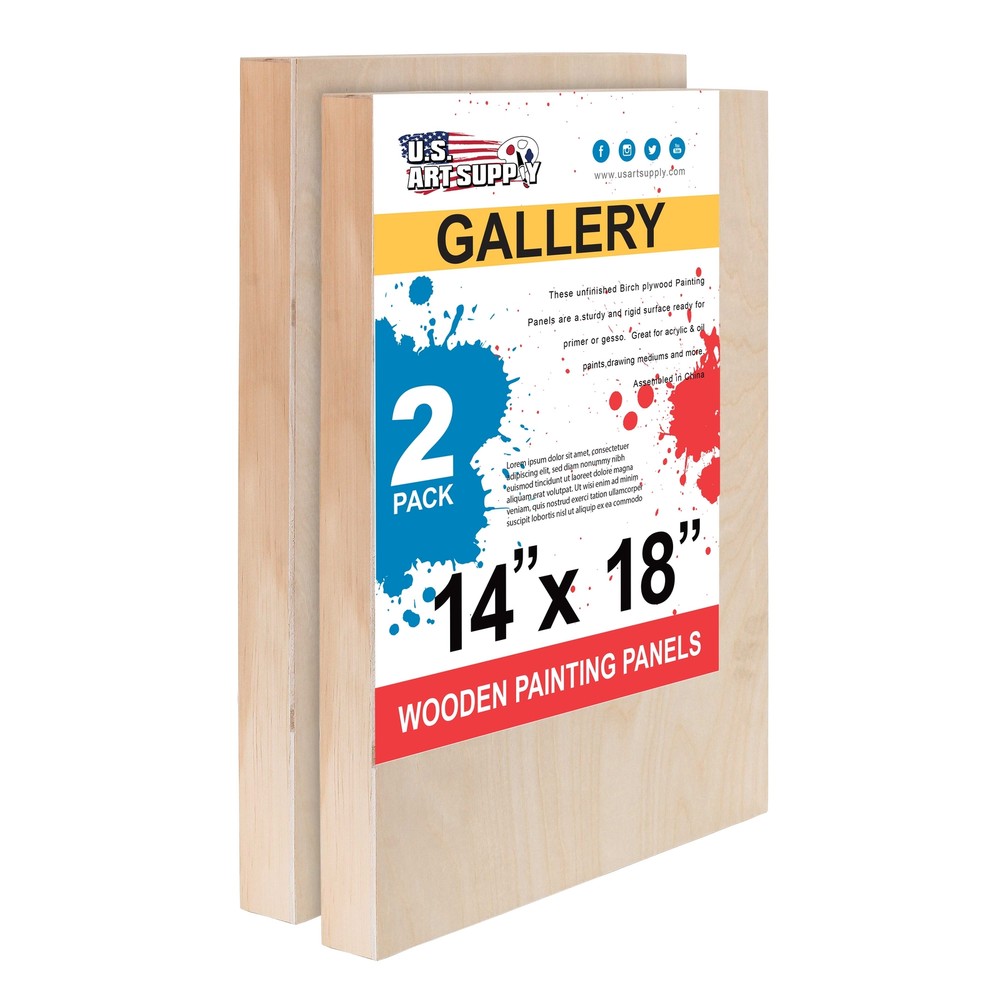 14x18 Gallery Profile Artist Wood Pouring Panel Boards 2-Pack
