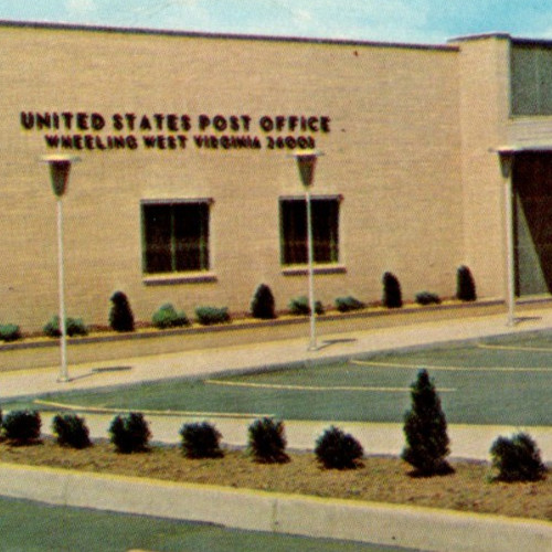 Vintage Postcard Chrome United States US Post Office Wheeling West Virginia WV