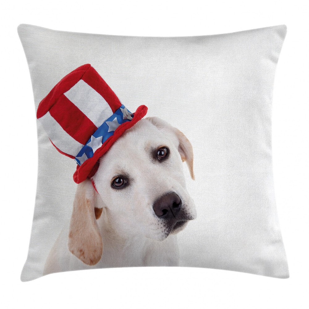 16in 4th of July Patriotic Square Throw Pillow Cushion Cover for Celebration Decor