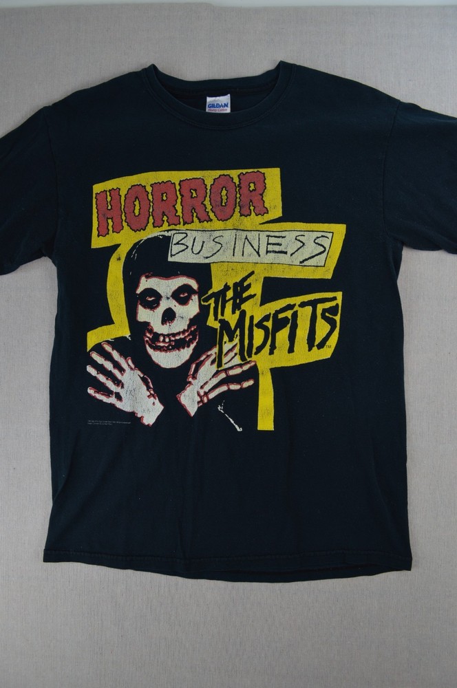 Vintage Gildan Mens Black T-Shirt Horror Business The Misfits Graphic Tee Size M