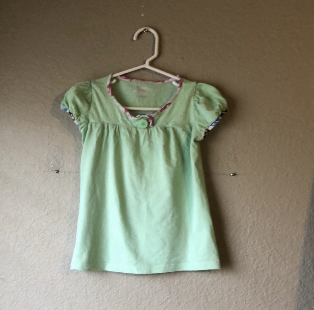 Circo Shirt Girls Y2K Light Green Short Sleeve Shirt Casual Preppy Top Size S 7