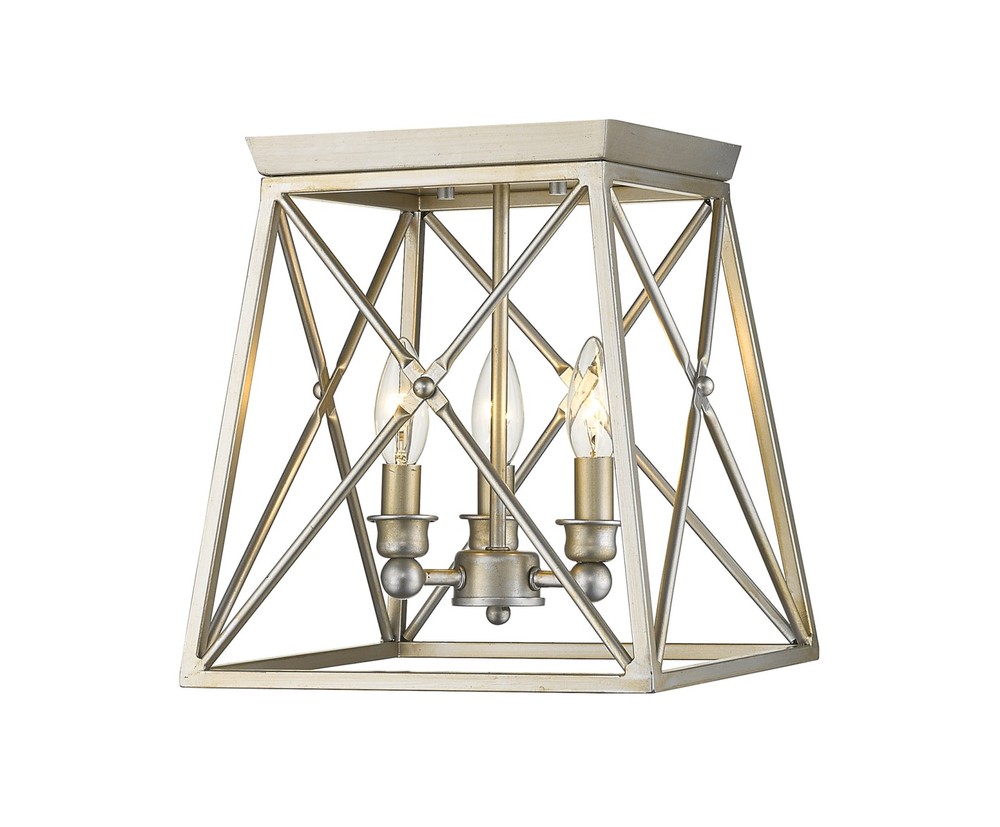 Z-Lite Trestle Antique Silver Flush Mount Lighting Fixture