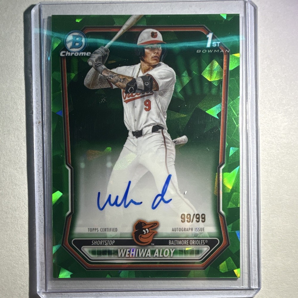 Topps 2026 Bowman Sapphire Wehiwa Aloy Orioles 1st Bowman Green Auto /99 BSPA-WA