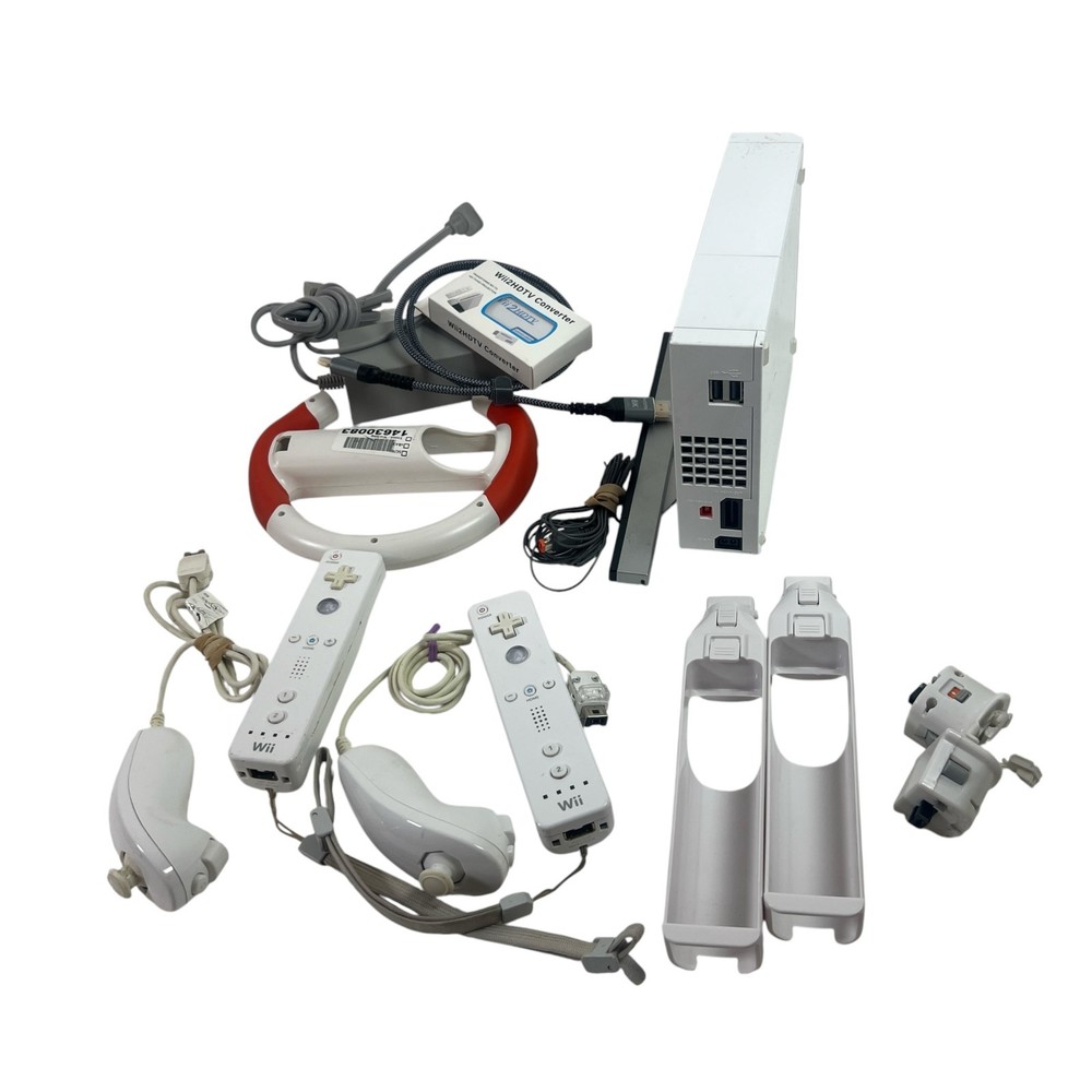 Nintendo Wii Console Bundle Lot White RVL-001 Tested Working Wii Sports Accessor