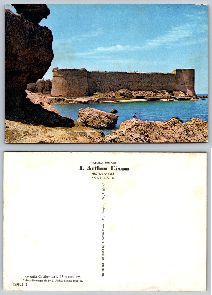 Kyrenia Castle Cyprus J Arthur Dixon Photogravure Postcard Vintage