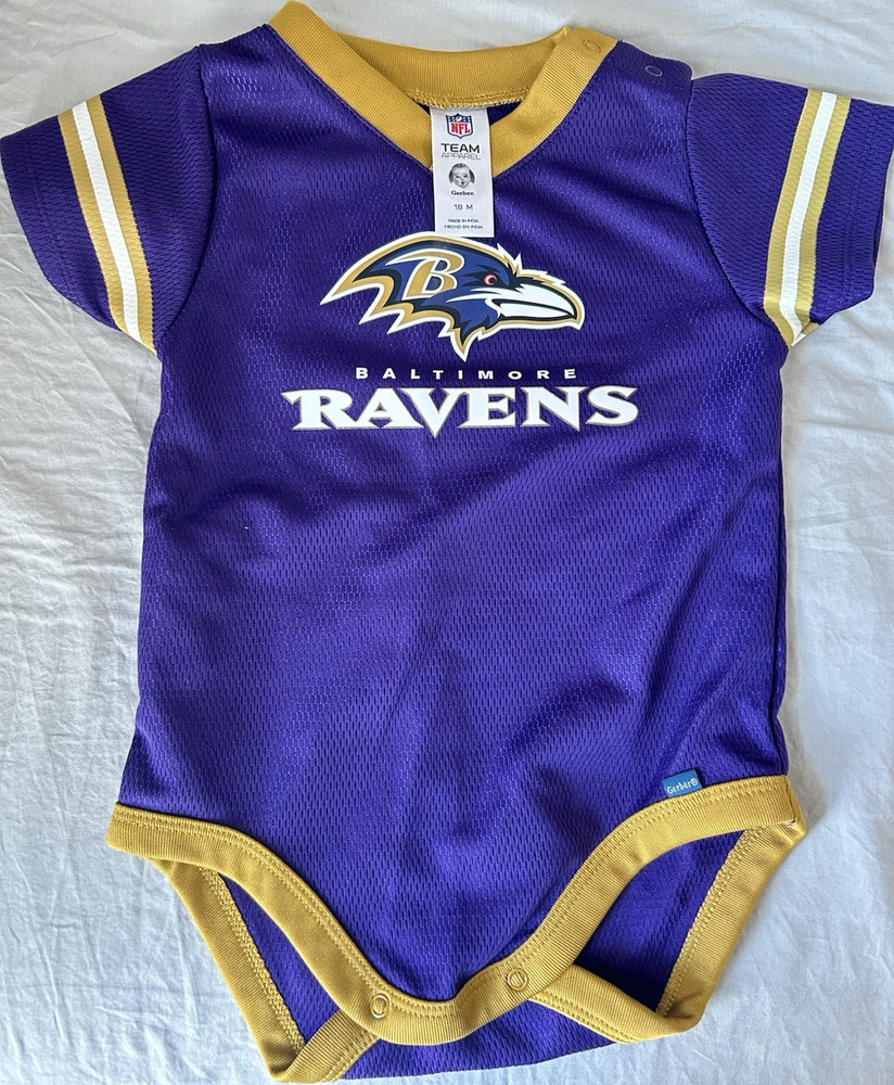 NFL Team Apparel Gerber Baltimore Ravens One-Piece Bodysuit 18M Purple Gold