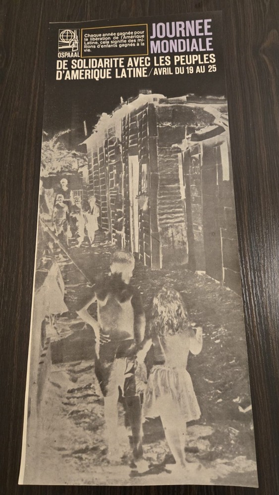 ORIGINAL OSPAAAL Cuban Political Poster; Solidarité avec l'Amérique Latine. 1969