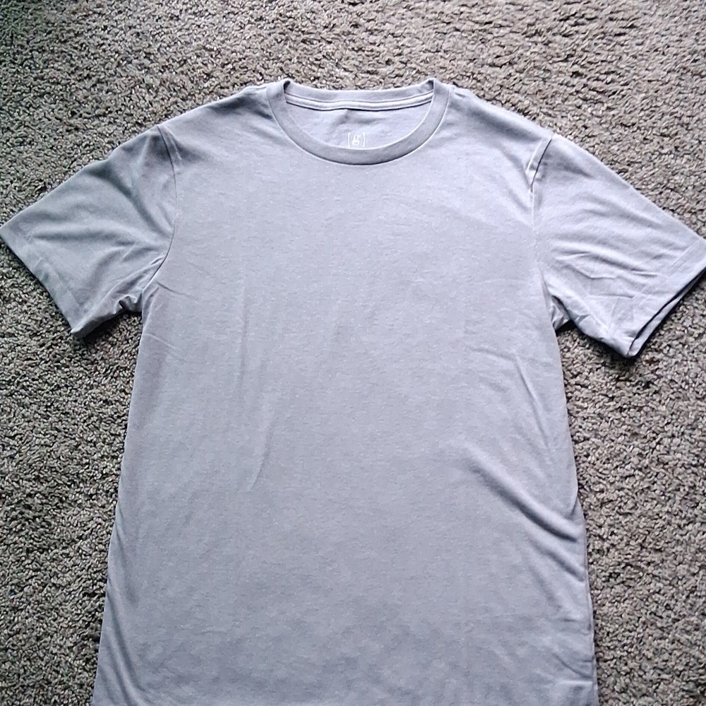 H&M Men's S Gray Cotton Crew Neck Short Sleeve Solid T-Shirt
