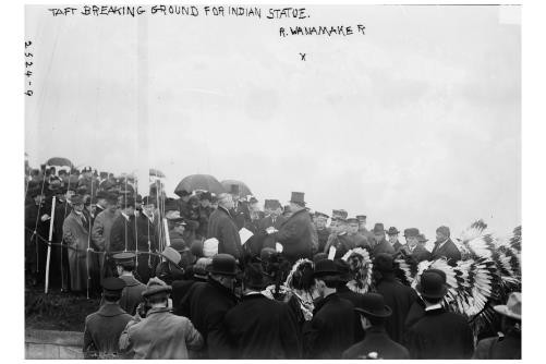 Taft breaking ground for Indian Statue,Rodman Wanamaker,1913,Staten Island,NY
